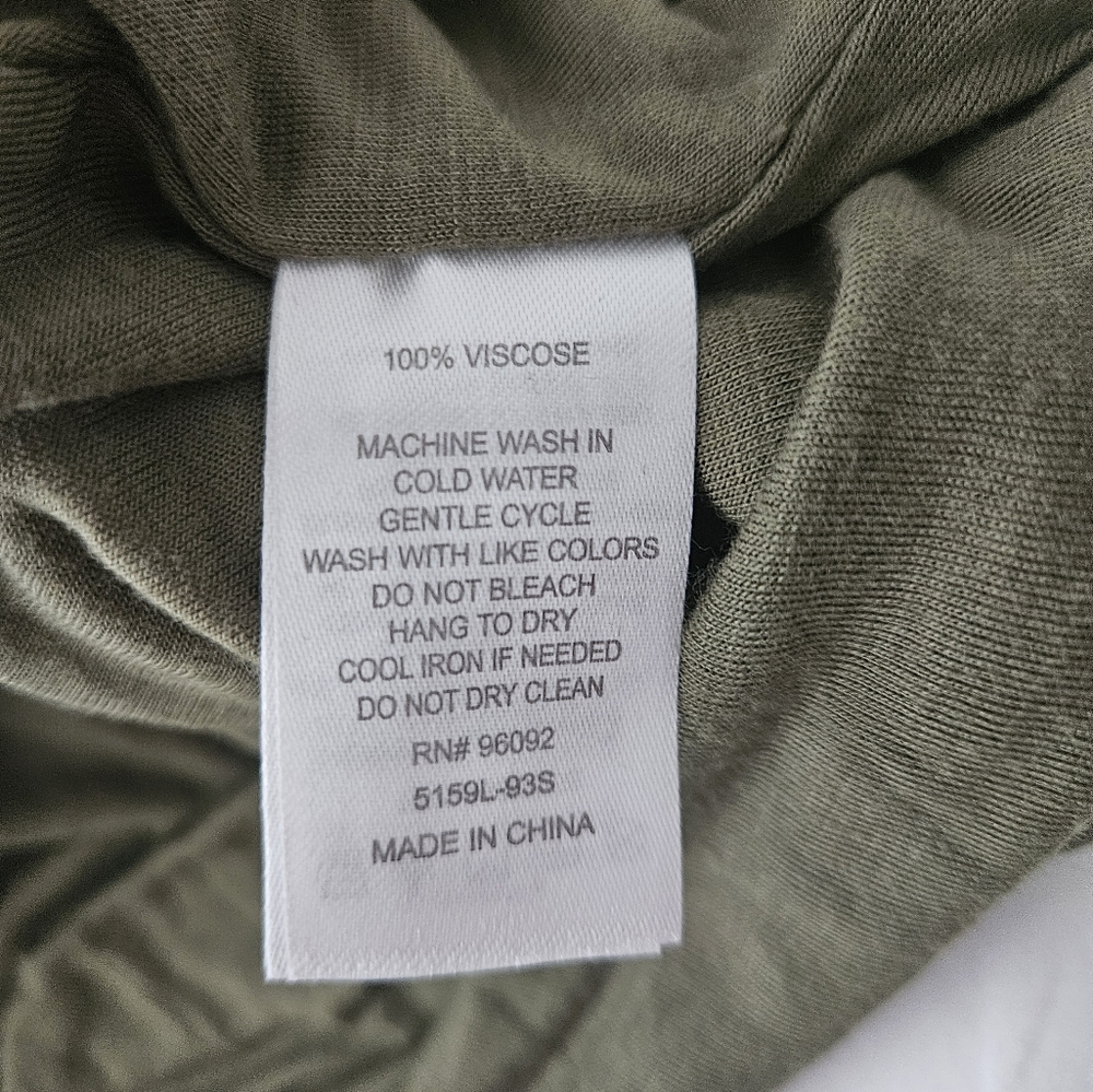 LILA ROSE Olive Green Maxi Slub T-Shirt Dress | SZ M - Picture 9 of 9